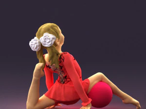gymnastics girl in pink 0442 3D Model