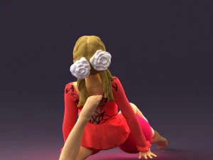 gymnastics girl in pink 0442 3D Model
