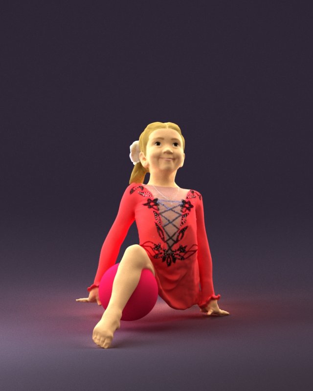 Download gymnastics girl in pink 0442 3D Model