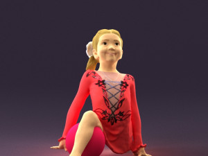 gymnastics girl in pink 0442 Modèle 3D