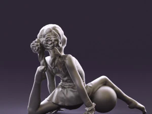 gymnastics girl in pink 0442 3D Model