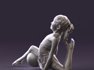 gymnastics girl in pink 0442 3D Model
