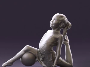 gymnastics girl in pink 0442 3D Model
