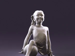 gymnastics girl in pink 0442 3D Model