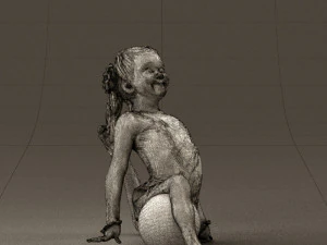 gymnastics girl in pink 0442 3D Model