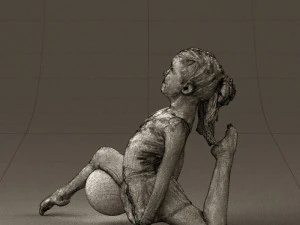 gymnastics girl in pink 0442 3D Model