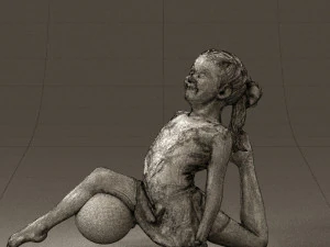 gymnastics girl in pink 0442 3D Model