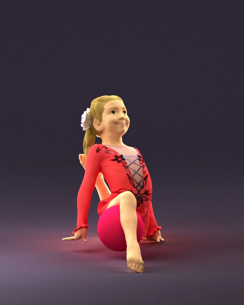 gymnastics girl in pink 0442 3d print ready 3D Print Model .c4d .max .obj .3ds .fbx .stl .blend