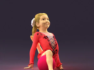 ragazza di ginnastica in rosa 0442 pronta per la stampa 3d Modello di stampa 3D