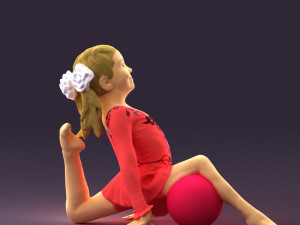 gymnastics girl in pink 0442 3d print ready 3D 프린트 모델