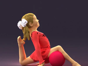 gymnastics girl in pink 0442 3d print ready 3D Print Model