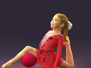 gymnastics girl in pink 0442 3d print ready 3D Print Model