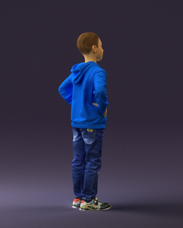 Boy in store blue hoodie