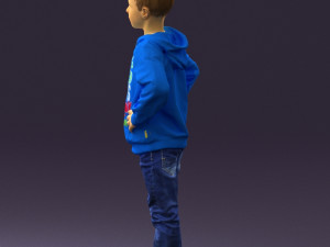 boy in blue hoodie jeans 0440 3D Model