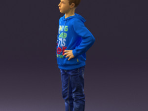 boy in blue hoodie jeans 0440 3D Model