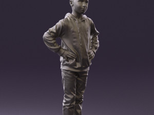 boy in blue hoodie jeans 0440 3D Model