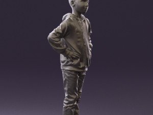 boy in blue hoodie jeans 0440 3D Model