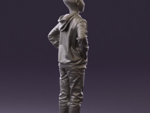 boy in blue hoodie jeans 0440 3D Model