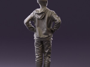 boy in blue hoodie jeans 0440 3D Model