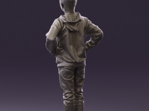 boy in blue hoodie jeans 0440 3D Model