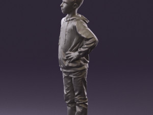 boy in blue hoodie jeans 0440 3D Model