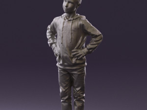 boy in blue hoodie jeans 0440 3D Model