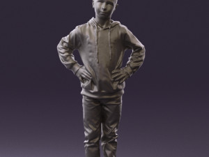 boy in blue hoodie jeans 0440 3D Model