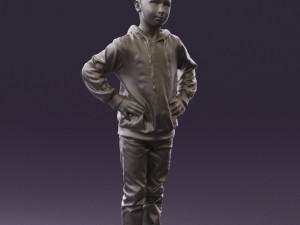 boy in blue hoodie jeans 0440 3D Model
