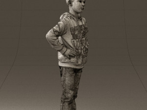 boy in blue hoodie jeans 0440 3D Model