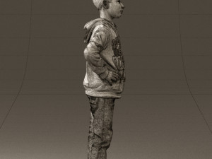boy in blue hoodie jeans 0440 3D Model