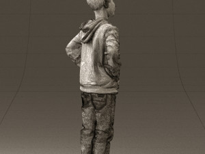 boy in blue hoodie jeans 0440 3D Model