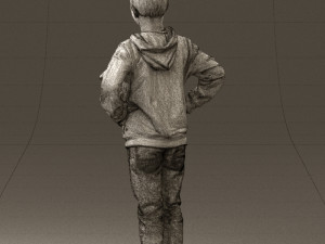 boy in blue hoodie jeans 0440 3D Model
