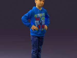 boy in blue hoodie jeans 0440 3d print ready 3D Print Model