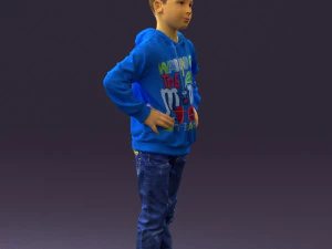 boy in blue hoodie jeans 0440 3d print ready 3D Print Model