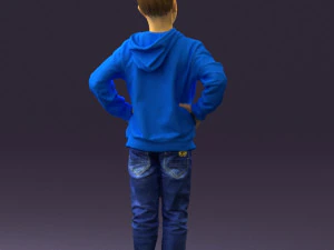 boy in blue hoodie jeans 0440 3d print ready 3D Print Model