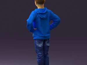 boy in blue hoodie jeans 0440 3d print ready 3D Print Model