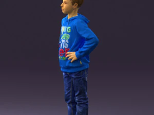 boy in blue hoodie jeans 0440 3d print ready 3D Print Model