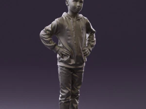 boy in blue hoodie jeans 0440 3d print ready 3D Print Model