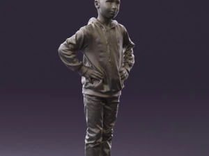 boy in blue hoodie jeans 0440 3d print ready 3D Print Model