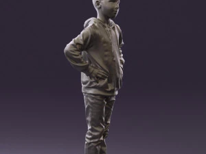 boy in blue hoodie jeans 0440 3d print ready 3D Print Model