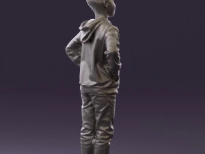 boy in blue hoodie jeans 0440 3d print ready 3D Print Model