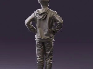 boy in blue hoodie jeans 0440 3d print ready 3D Print Model