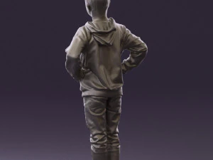 boy in blue hoodie jeans 0440 3d print ready 3D Print Model