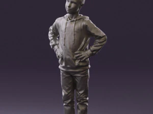 boy in blue hoodie jeans 0440 3d print ready 3D Print Model