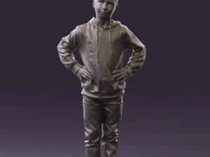 boy in blue hoodie jeans 0440 3d print ready 3D Print Model