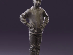 boy in blue hoodie jeans 0440 3d print ready 3D Print Model