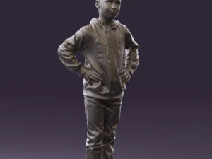 boy in blue hoodie jeans 0440 3d print ready 3D Print Model