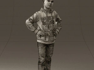 boy in blue hoodie jeans 0440 3d print ready 3D Print Model