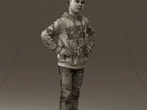 boy in blue hoodie jeans 0440 3d print ready 3D Print Model