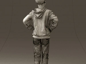 boy in blue hoodie jeans 0440 3d print ready 3D Print Model